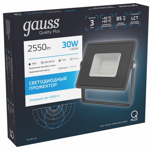 Настенно-потолочный прожектор Gauss Qplus 690511330 фото 4