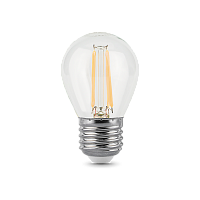 Лампа светодиодная филаментная LED 5 Вт 420 лм 2700К AC185-265В E27 шар P45 теплая  Black Filament Gauss