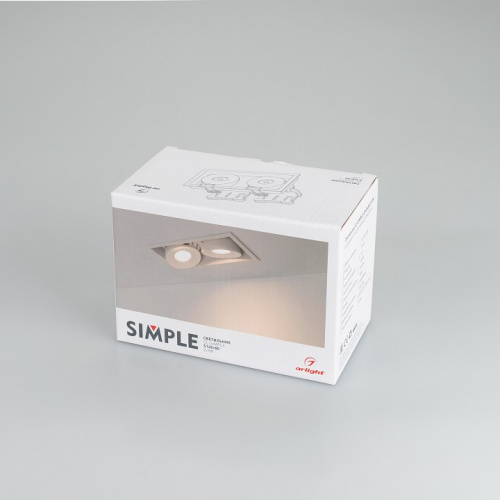 Встраиваемый светильник Arlight CL-SIMPLE-S148x80-2x9W Warm3000 (BK, 45 deg) 028151 фото 4