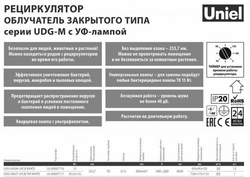 Бактерицидный светильник Uniel UDG-M UL-00007716 фото 2