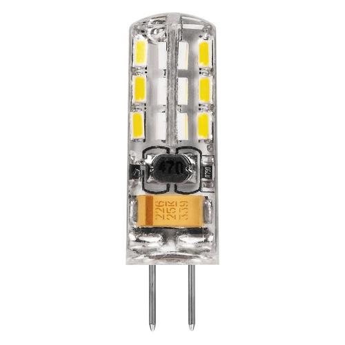Лампа светодиодная LED 2вт 12в G4 теплый капсульная фото 2