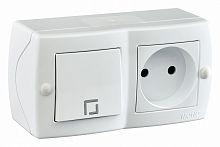 Блок с розеткой и выключателем Mono Electric Octans IP20 104-010101-185
