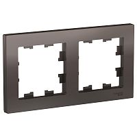 Рамка двухпостовая ATLASDESIGN универсальная мокко