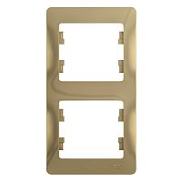 GLOSSA Рамка 2 поста вертикальная титан