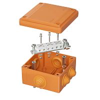Коробка пластиковая FS с кабельными вводами и     клеммниками IP55 100х100х50мм 6р 450V 6A 4мм кв.